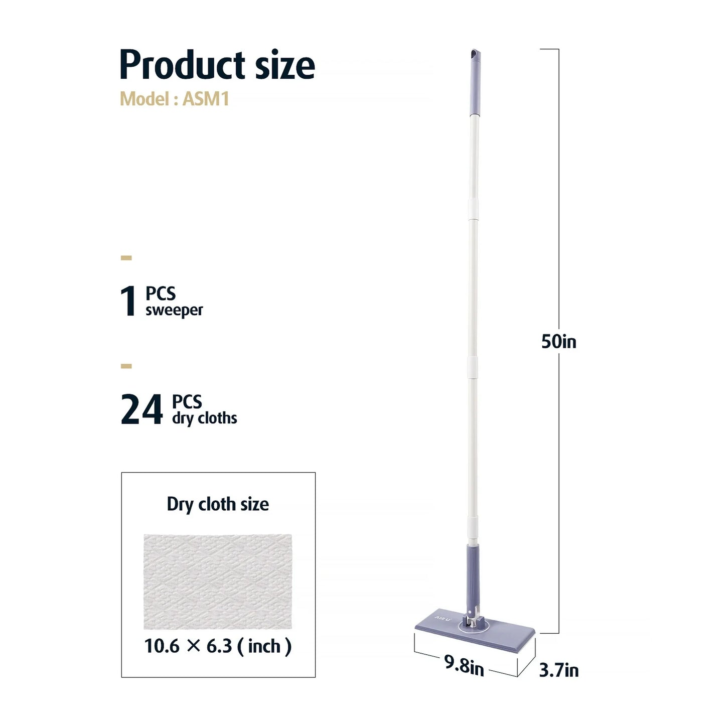 Upgrade Sweeper 2 in 1 Mops Starter Kit for Swiffer Wet Dry Mop Pad Refills, No Touch Dirty Pads, 1 Second Installation, Includes 1 SWIFTMOP 24 Dry Sweeping Pads