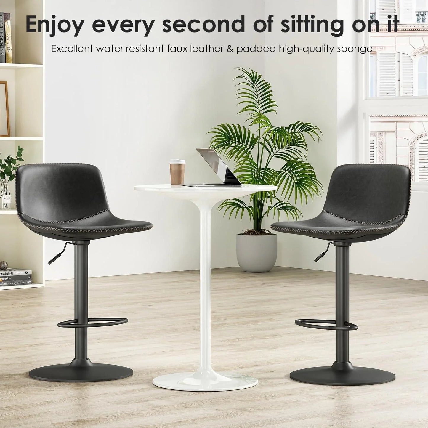 Adjustable Swivel Bar Stools Set of 2 for living room