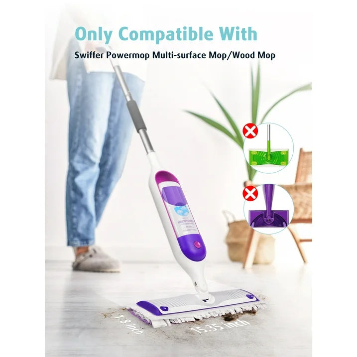 Surface Mopping Pad Refills for Swiffer PowerMop Disposable Microfiber Pads for Tile, Vinyl, Laminate & Hardwood Floors, 48 Count