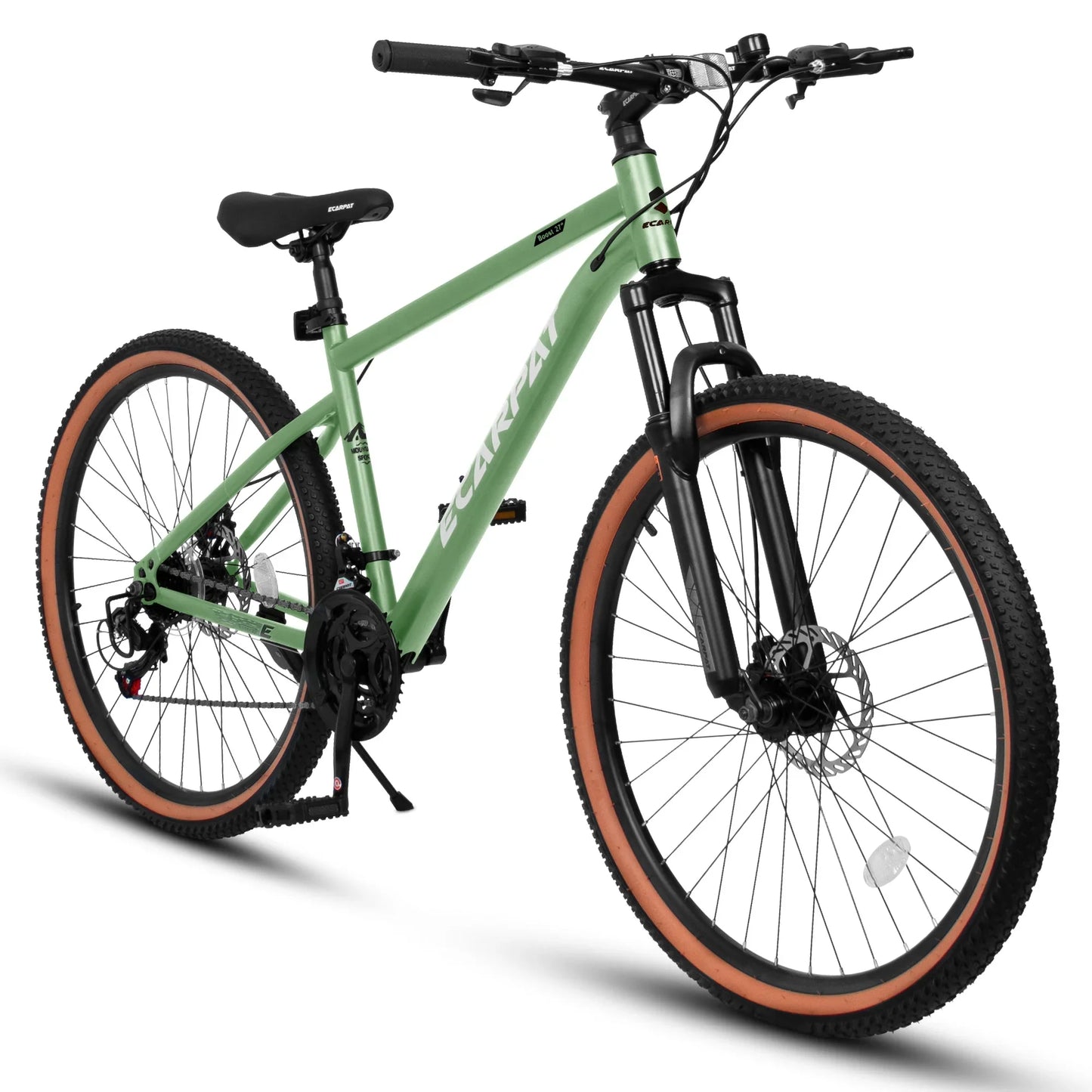 27.5 Inch Mountain Bike for Adults and Teenager, Fits Riders 5 3 5 9 , 21 Speed/High Carbon Steel/Green, Ideal for Commuting and Outdoor Exploration