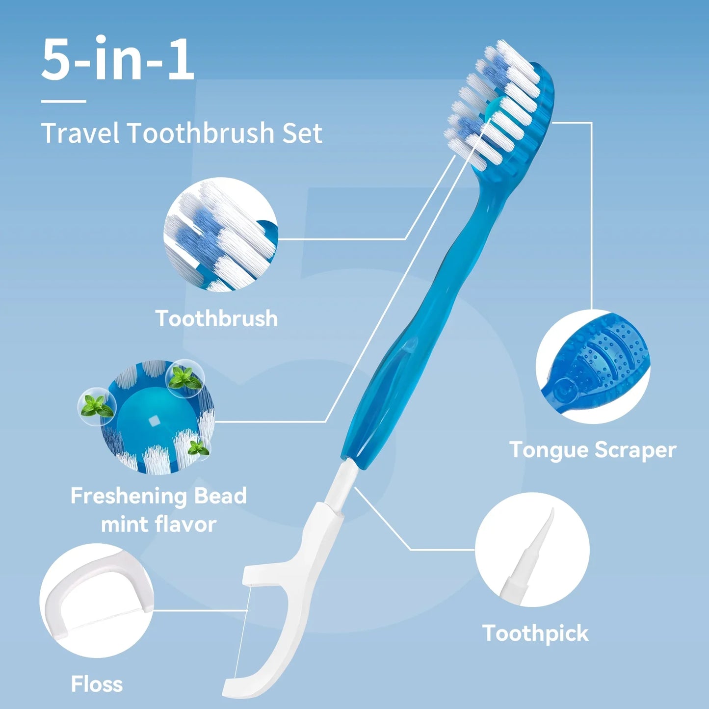 Disposable Mini Travel Toothbrushes 40 Count