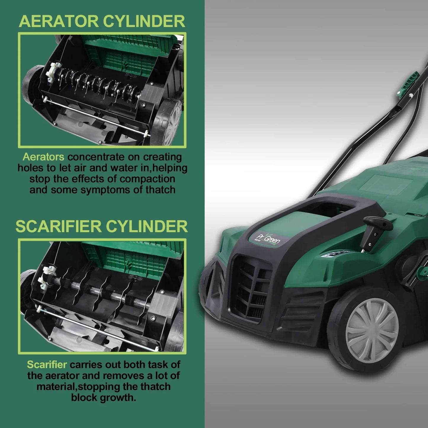 Electric Lawn Mower Cordless, Segmart 16 Inch 40V Powered Garden Walk-Behind Lawn Mowers for Backyard, 3-in-1 0.35 Acre Max Lawn Mower Outdoor with Bag, 5 Adjustable Heights, Green