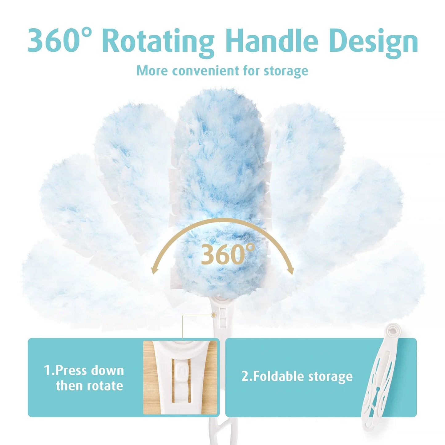 Duster Refills 360 for Swiffer 30 pcs 1 Foldable Handle Featuring 5x Powerful Dust Removal Disposable Feather Duster Multi Surface Refills Super Efficient Duster Kit Compatible with Swiffer Duster