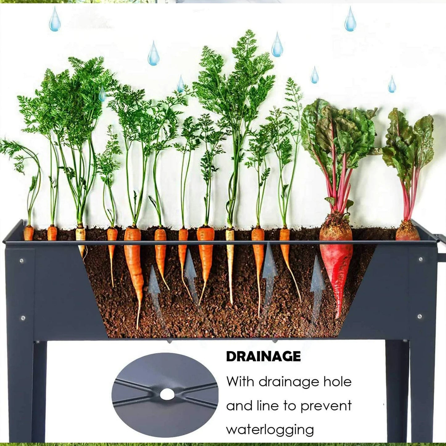 Segmart Raised Garden Bed, Outdoor/Indoor Herb Garden Above Ground Raised Planter Boxes with Legs, Raised Garden Bed On Wheels Patio for Vegetable herb, SS2245