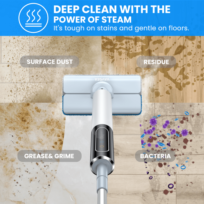 Steam Mop with Detachable Handheld Steamer