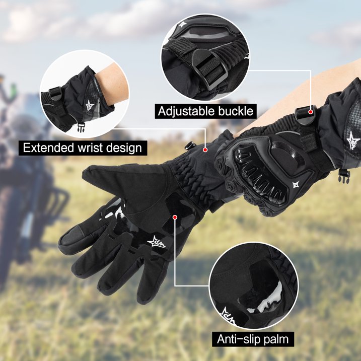 Deli Motorcycle Gloves for Men, Touchscreen Riding Gloves,Anti-Slip Dirt Bike Gloves for Motorbike, Racing, Cycling, Dirt Bike, ATV, Motocross, BMX