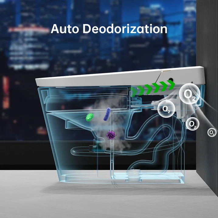 Smart Bidet Toilet, Auto Open/Close Lid, One Piece Toilet Bidet Thankless, LED Display