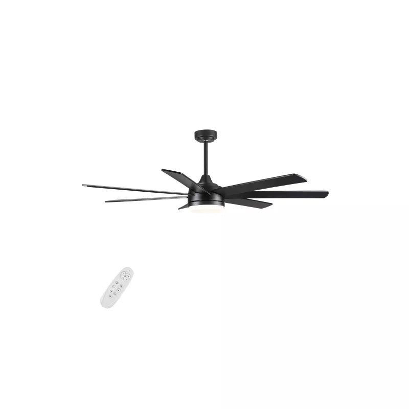 BestParts 72 Farmhouse Ceiling Fan Black & Brown Plywood Blades, Energy Saving DC Motor, Memory Function