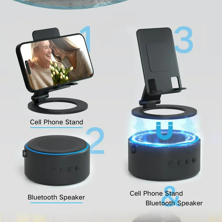 Detachable Cell Phone Stand with Wireless Bluetooth Speaker, Gifts for Men Dad Husband Birthday from Daughter Son Wife, White Noise Sound Machine, Anniversary Him Gifts, Tech Gadgets for Fathers