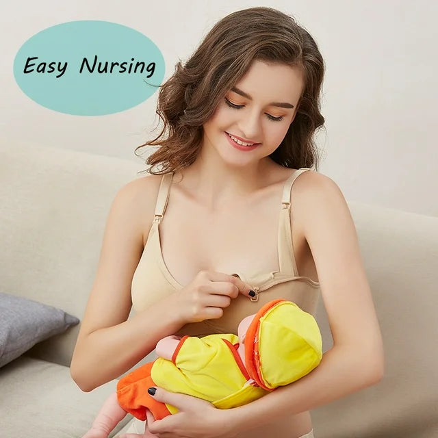 luopital 2Pcs Nursing Bra for Breastfeeding Comfortable Maternity Bras for Womens, Seamless Wireless Bras Women Sleep Bralette L