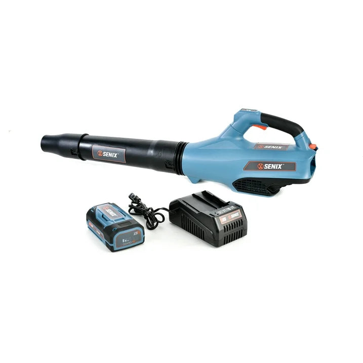 SENIX 58 Volt Max Cordless Brushless Battery Leaf Blower, Variable Speed, Lightweight, Up to 520 and 149 MPH, (Battery and Charger Included) BLAX5 M