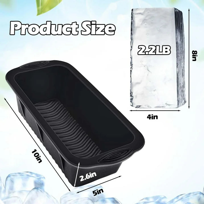 Rizulfey 4Pack Extra Large Cube Silicone Molds for Ice Bath and Pod, Reusable 2.2 lbs inch Ice Tray for Cooler (Black)
