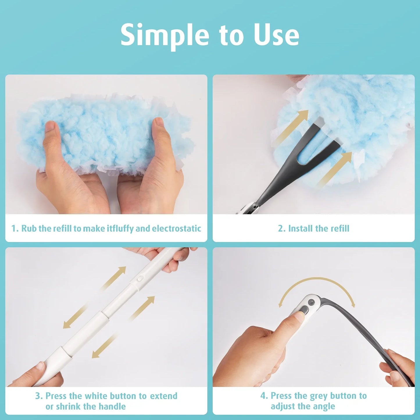 Duster Refills 360 for Swiffer 30 pcs 1 Extended Handle Featuring 5 Powerful Dust Removal Disposable Feather Duster Multi Surface Refills Super Efficient Duster Kit Compatible with Swiffer Duster