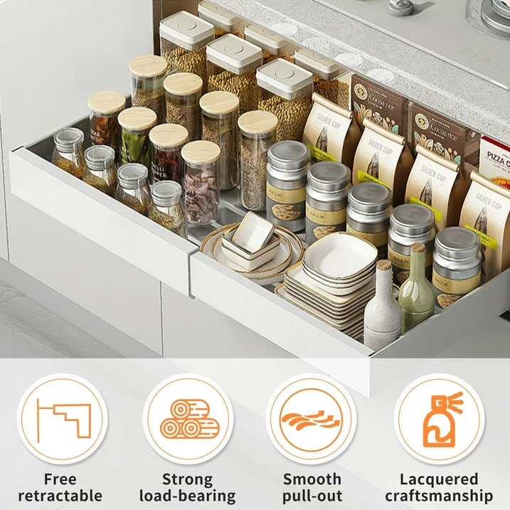 stusgo 2 Pcs Expandable Pull out Cabinet Organizer, Adjustable Slide out Drawers(12.6-20.5in)