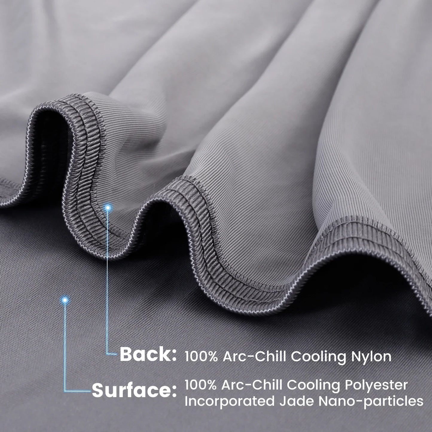 Aship Gradient Cooling Blanket Queen Size, Double-Sided Q Max 0.5 Arc Chill Summer Blanket, Breathable Soft Silky Skin-Friendly Cooling Blanket for Hot Sleeper - Gray 79 x87