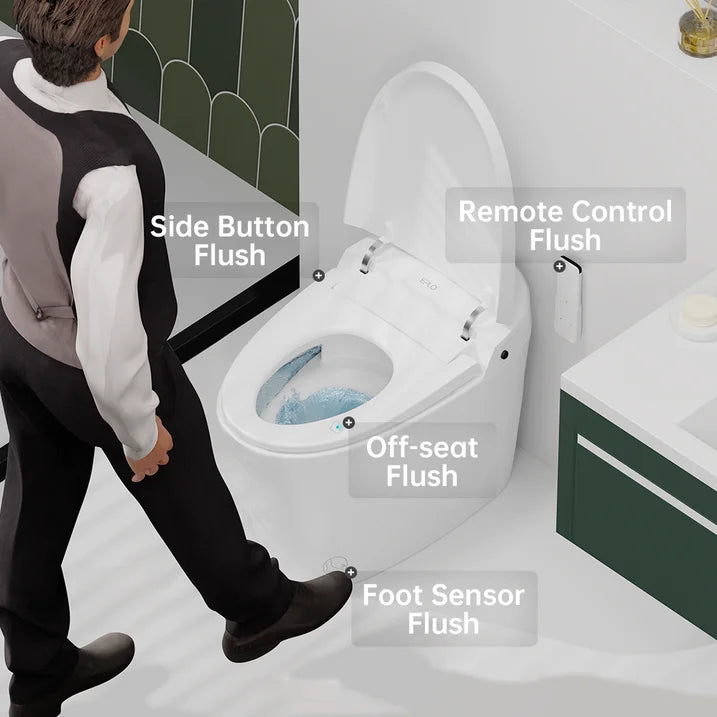 EPLO Smart Toilet,One Piece Bidet Toilet,Dual Auto Flush,Foot Sensor Operation,Modern Elongated Toilet