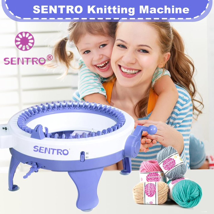 Knitting Machines 48 Needles,Smart Knitting Crochet Machine, Knitting Crochet Machine with Row Counter,Weaving Loom Machine Kit for Adults,DIY Board Rotating Double Knit Kit
