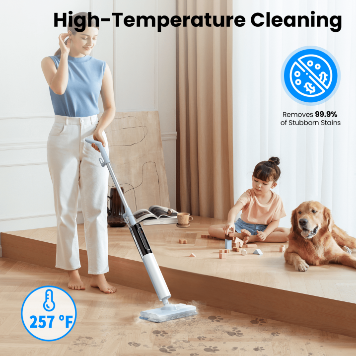 Steam Mop with Detachable Handheld Steamer