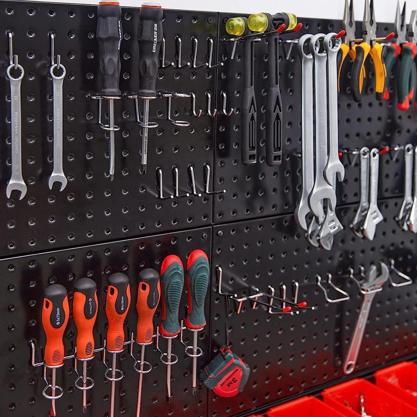 2 Pcs Metal Pegboard Wall Panels, Peg Boards for Garage Tool Storage