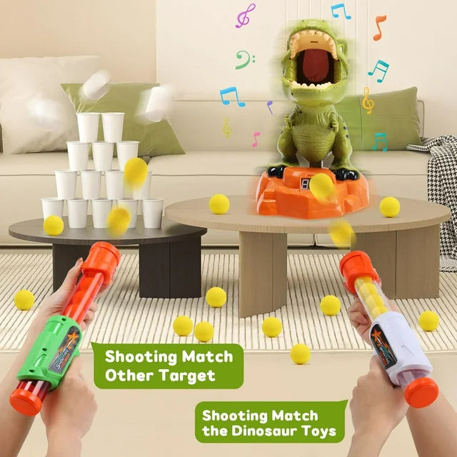 JoyStone Moveable Dinosaur Shooting Game Toy, Shooting Target for Kids with 2 Pump Guns, 48 Foam Balls and LCD Score Record,Electronic Target,Dinosaur Shooting Toys for 4 5 6 7 8 Year Old