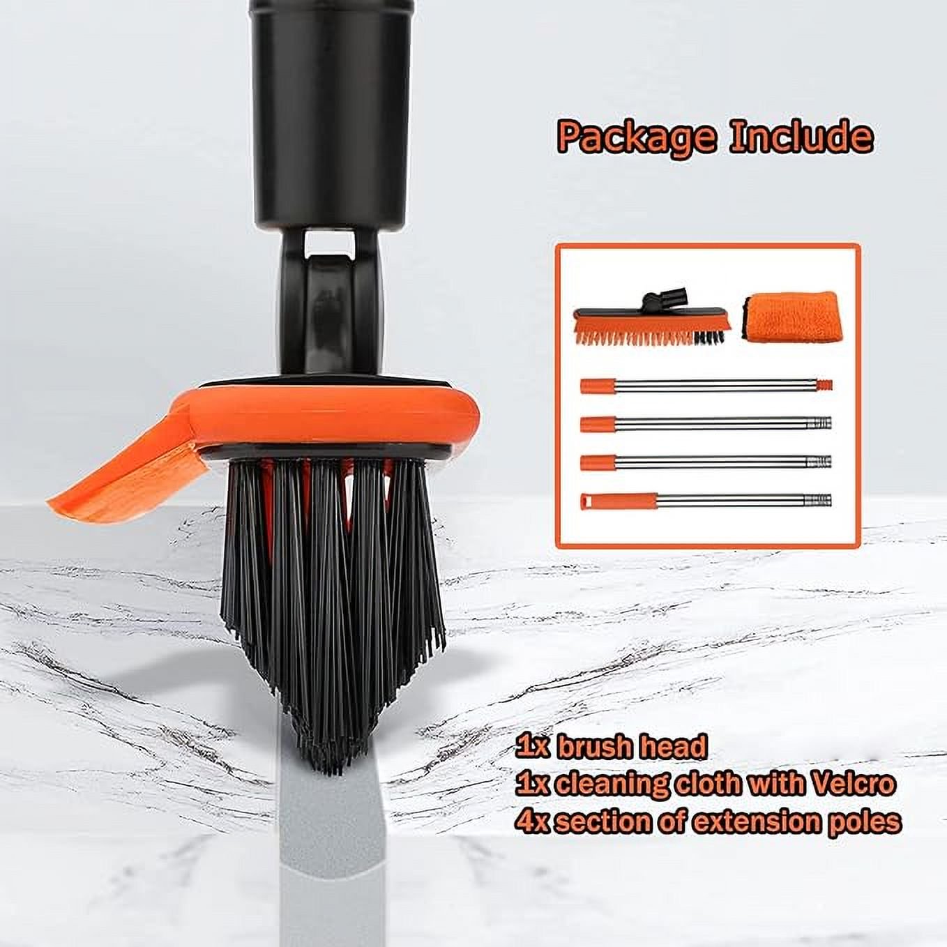 Grout Scrub Brush with Long Handle Grout Scrubber, V-Shape Crevice Cleaning Brush for Hard to Reach Areas, Cleaner, Baseboards and Corners