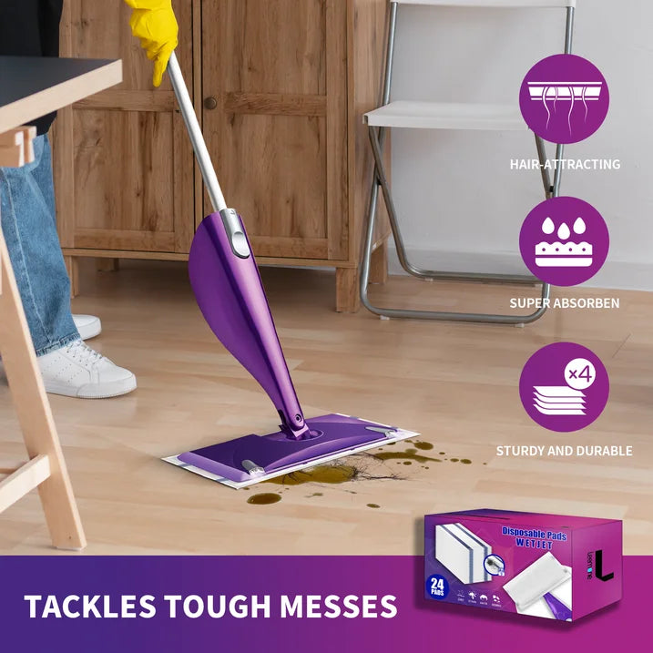 WetJet Mopping Pads Refills 24 pcs for Swiffer Wet Jet Mop Superior Absorption, Suitable for All Hard Surfaces