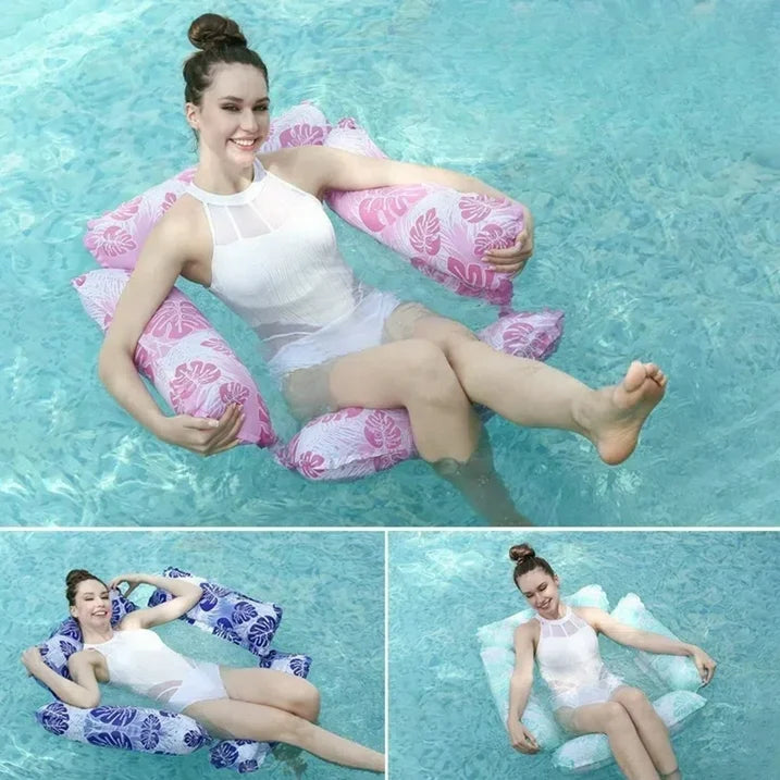 TRANSLINK 3 Pack Inflatable Pool Floats for Adults Floating Lounge Chairs Durable Floating Bed for Pool Toy