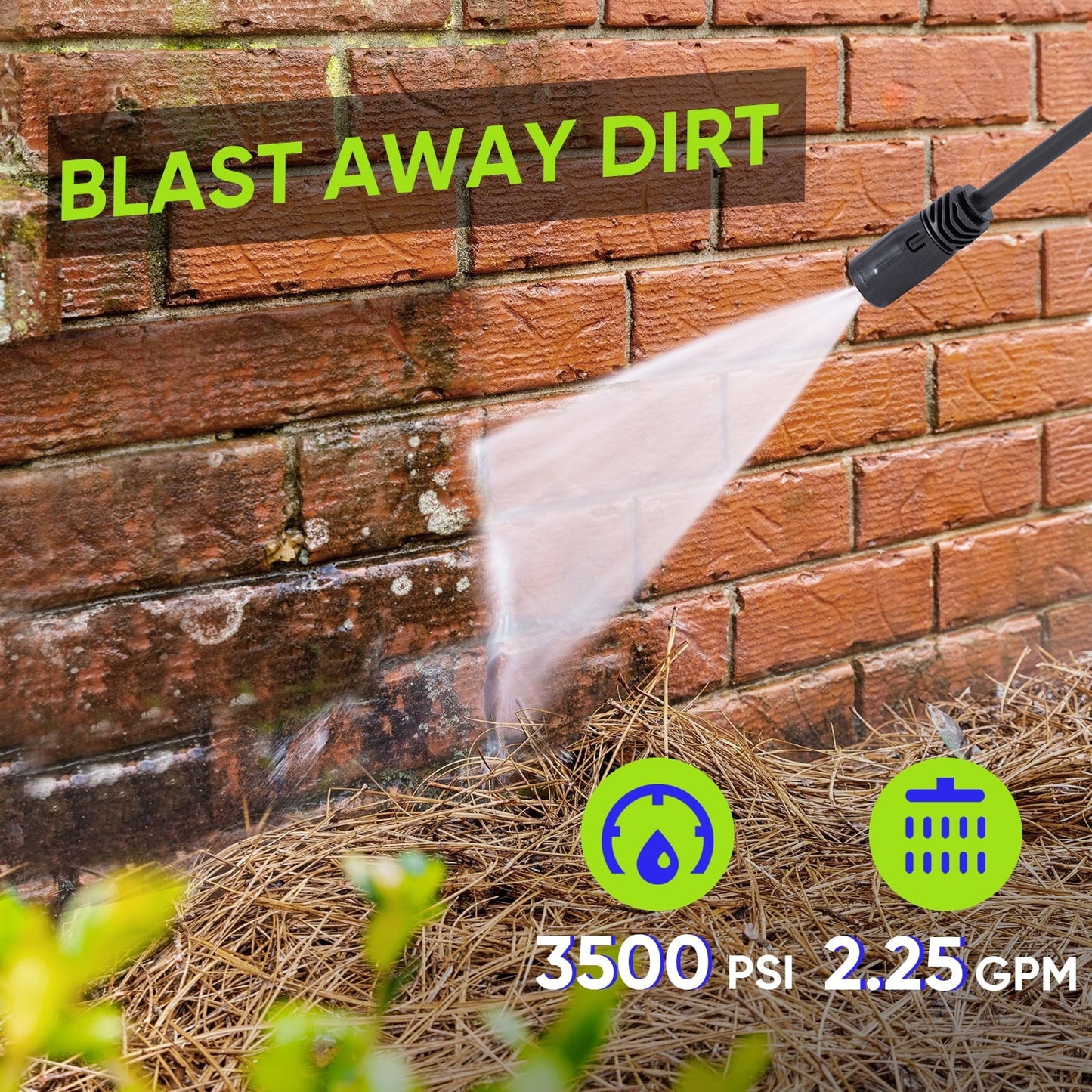 Steelite Electric Pressure Washer, 3500 PSI, Max 2.25 GPM Portable Power Washer with Adjustable Nozzles, Extended Hose & Power Cord, Efficient Cleaning for Cars, Driveways, Patios, and Floor Cleaning