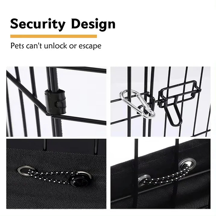Suchown Dog Playpen Metal Foldable Dog Exercise Pen 24 High 8 Panels Playpen Bottom Pad