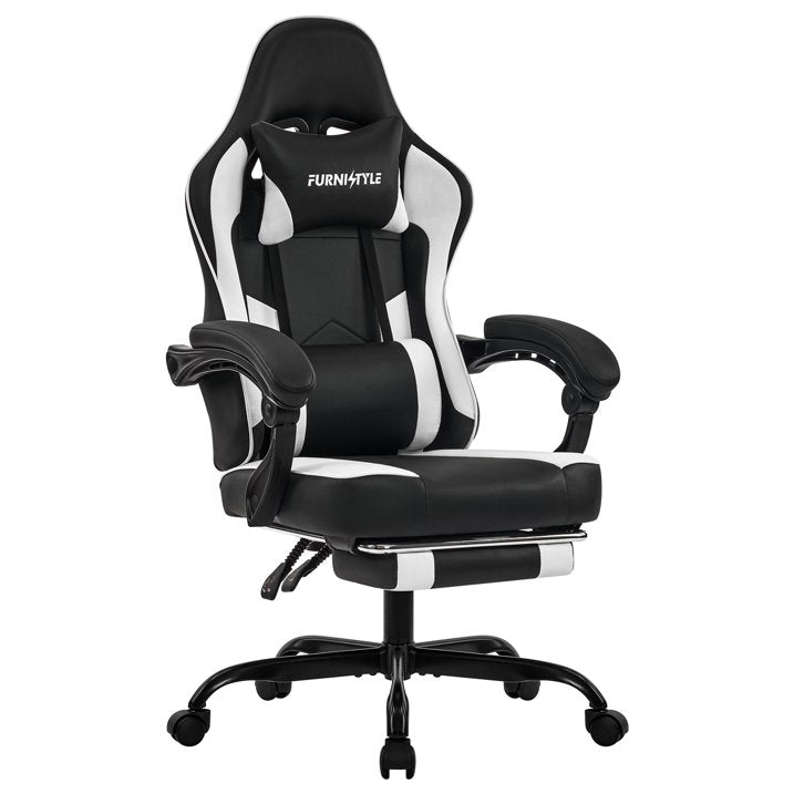 Gaming Chair, Video Game Chair with Headrest and Lumbar Support,High Back Ergonomic Computer Chair with Footrest,Swivel Desk Office Chair, Black