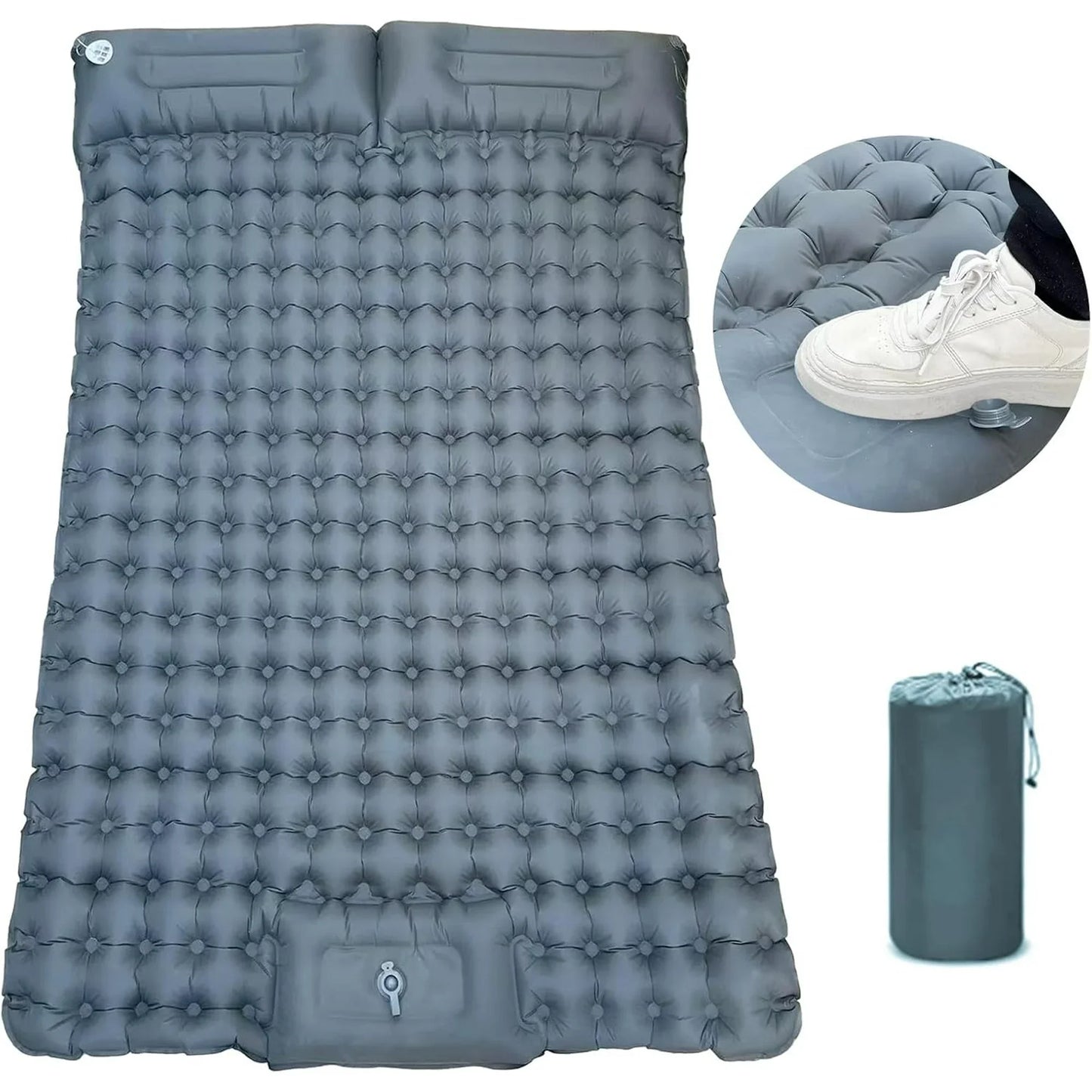 stusgo Double Camping Sleeping Pad,4 Extra Thick Self Inflating Tent Pad Camping Pad For 2 Person