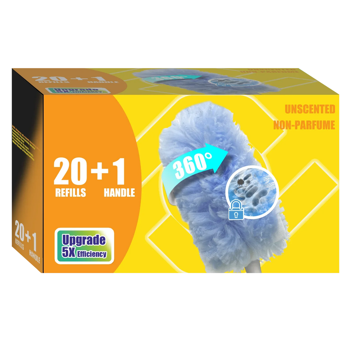 Duster Refills 360 for Swiffer 20 pcs & Handle*1 Disposable Feather Duster Multi Surface Refills