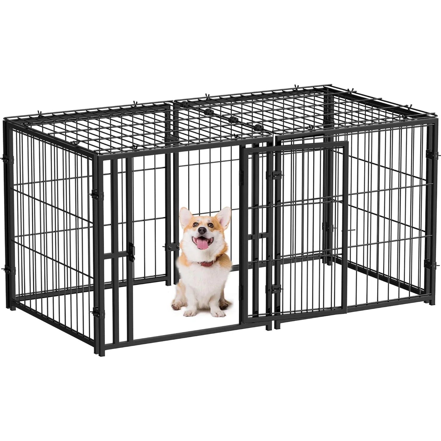Suchown Dog Crate for Small to Large Dogs, Indoor Dog Kennel with Playpen, Pet Cage, 48 L 25.6 W 24 H