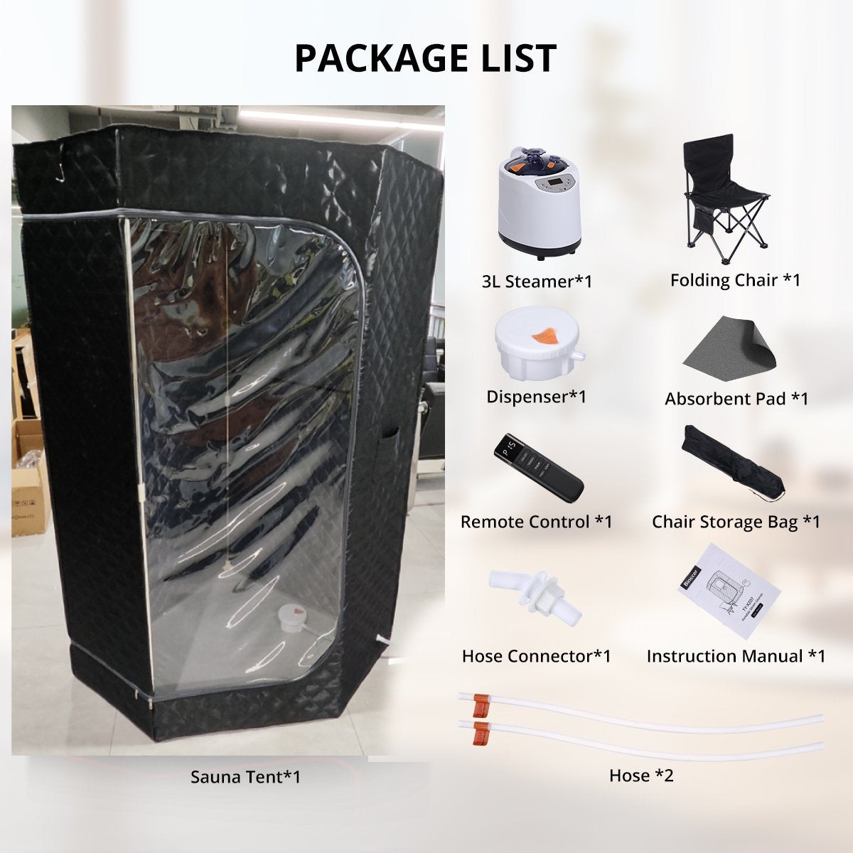 Portable Sauna Tent for Home, Novashion Personal Steam Sauna Box, Black