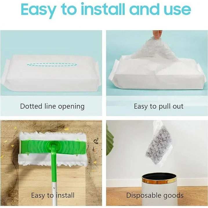 Dry Mop Pads for Swiffer Sweeper Heavy Duty Pet Sweeping Refills Cloths Cleaning Hardwood Floor Dust and Hair, Disposable, Unscented, 30 Count