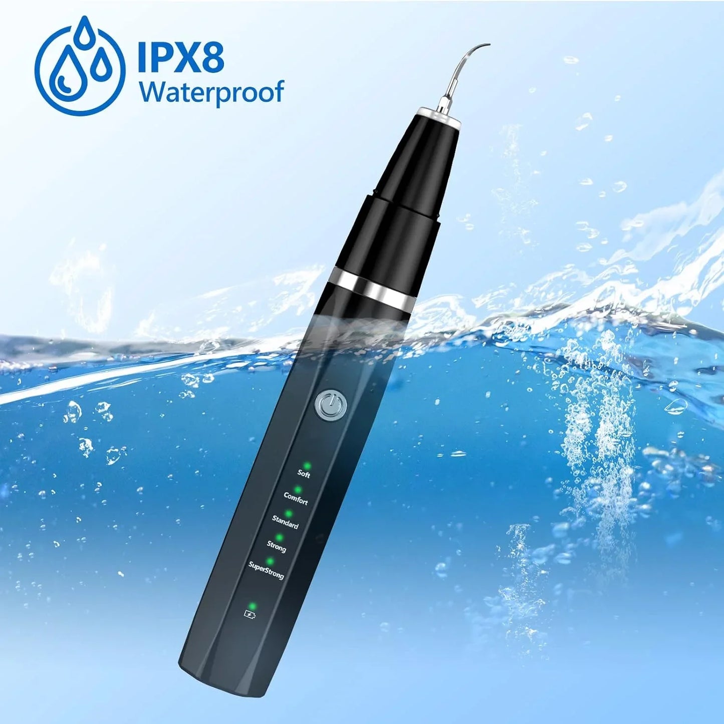 Rizulfey Dog Cat Ultrasonic Dental Care Toothbrush Kit for Pet Removes Tartar Plaque, Blackf
