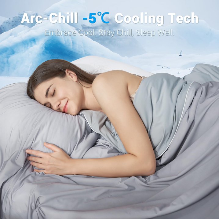 Aship Cooling Comforter King Size for Hot Sleepers, Dual-Side Arc-Chill Cool Fabric, Q-Max>0.5, Gradient Design, Cooling Blanket for Summer