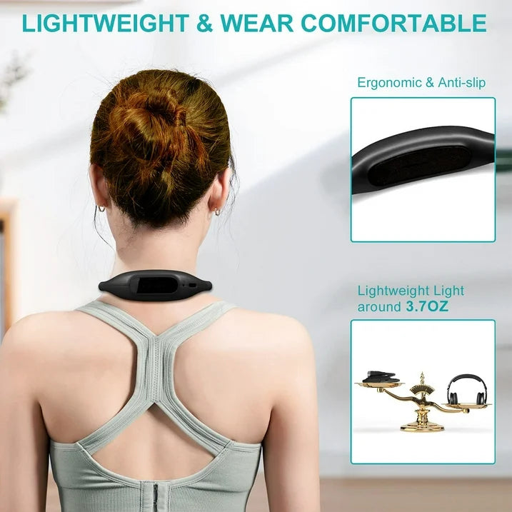 Book Light, Neck Reading Lamp, Rechargeable Reading Lamp in Bed, 3 Color Reading Lamp with Long Flexible Foldable Arms for Knitting, Repairing, Reading, Black