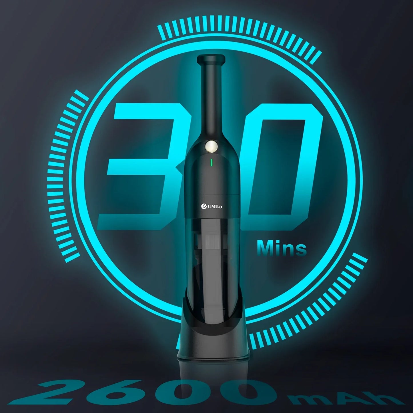 UMLo H6 Handheld Vacuum Cordless, Portable Car Vacuum Cleaner with 10000PA Suction, 2600mAh Rechargeable Vacuum Cleaner for Car Home Pet