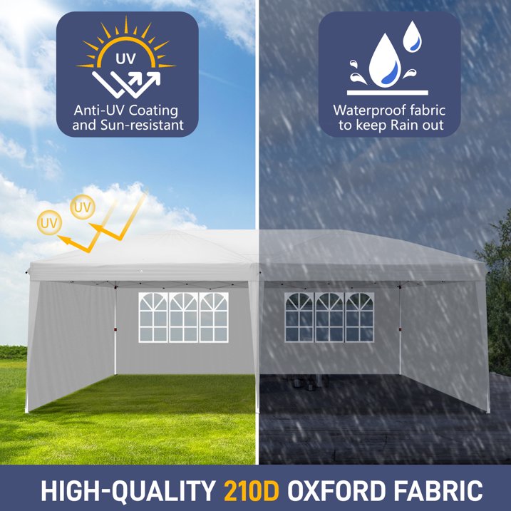 BTMWAY 10 20ft Pop up Canopy Tent Outdoor, Event Canopy Tent with 6 Removable Sidewalls and 4 Windows, Outdoor Tent for Backyard Party, Wedding Gazebo Tent with Upgrade Raised Roof and Carry Bag