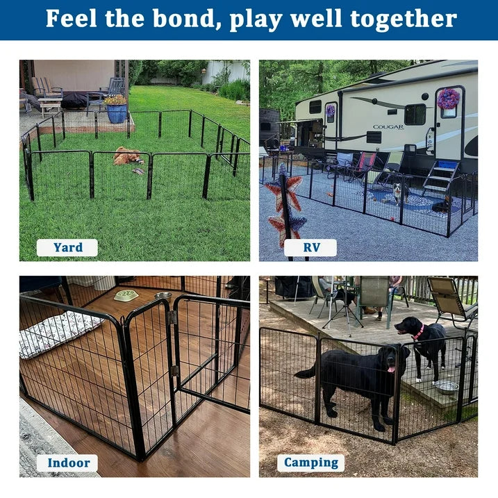 Suchown Dog Playpen Outdoor, 16 Panels 32 Height Dog Fence Exercise Pen for Large/Medium/Small Dogs, Pet Puppy Playpen for RV, Yard, Camping