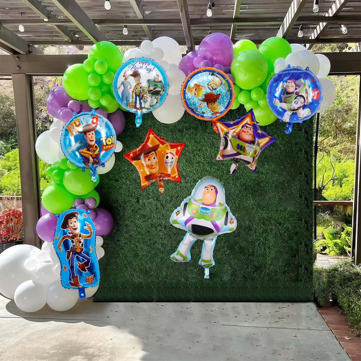 Toy Story Character Themed Birthday Party Foil Balloon Bouquet, Set of 8