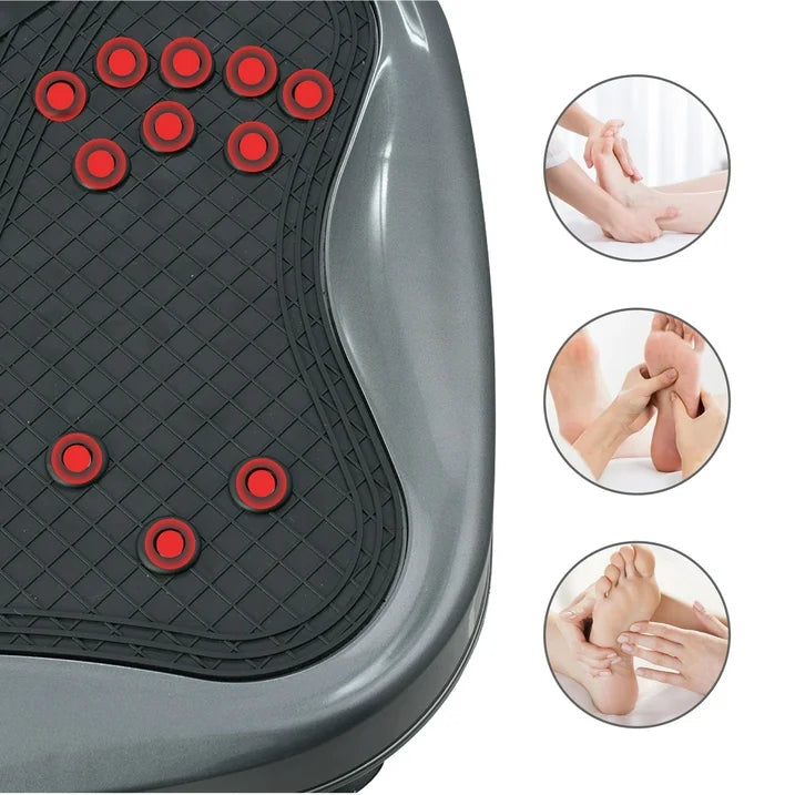 BTMWAY Vibration Plate Exercise Machine, Workout Equipment with Resistance Band, Vibration Plate for Lymphatic Drainage, Vibrating Plate Exercise Machine for Weight Loss, Cardio Equipment