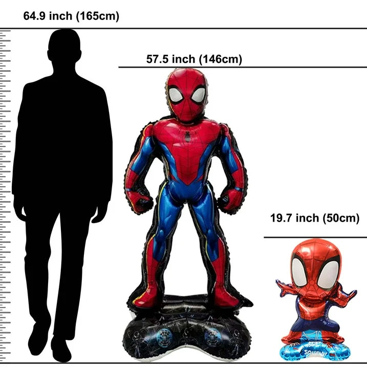 Spider Theme Happy Birthday Banner and 5PCS Spider Character Giant Balloons for Boys Girls Birthday Party Decoration