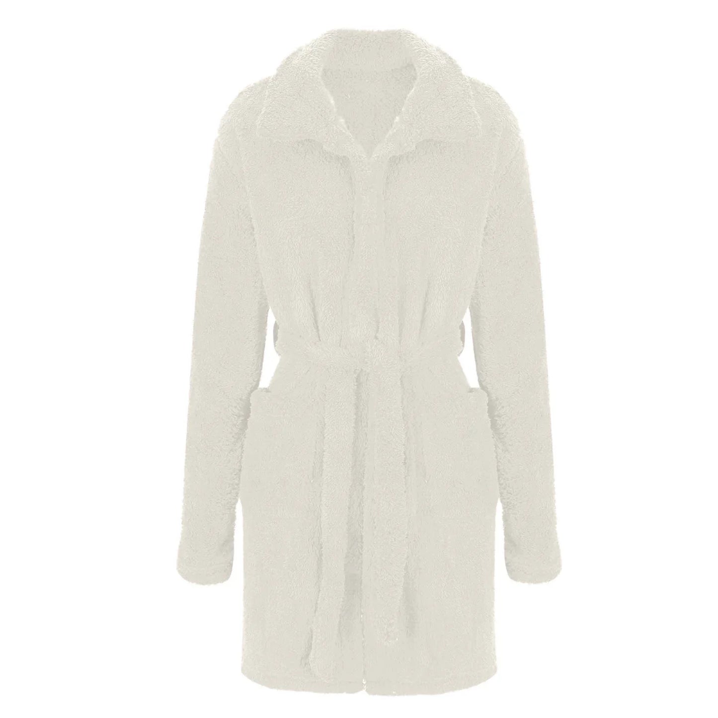 Kaemgyyd Womens Plush Robes Soft Cozy Long Sleeve Bathrobe Winter Warm Fleece Fuzzy Loungewear with Pockets