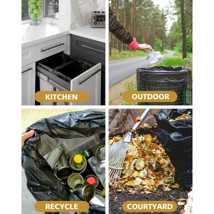 55 Gallon Trash Bags (50 Count)1.5 Mil,Heavy Duty Outdoor Garbage Bags for Office, Waste, and Storage Use