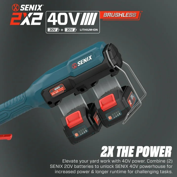 SENIX 40 Volt Max  Cordless Leaf Blower with 700 CFM, 145 MPH, Brushless Motor, Cruise Control, Variable Speed, Powerful Blower for Lawn Care, Battery and Charger Included (BLAX2 M2)