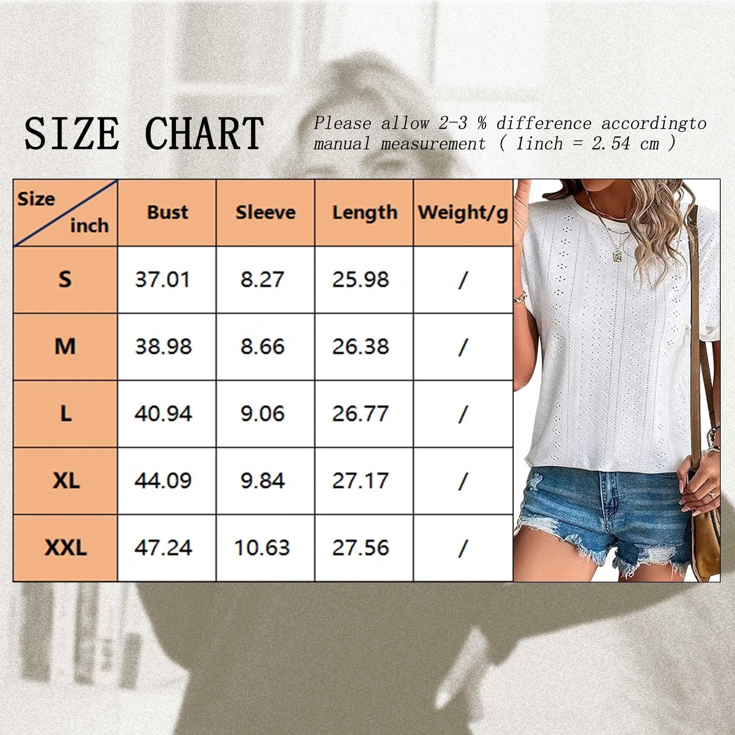 TEMOFON Womens Tops Eyelet Embroidery Summer Spring Crewneck Casual Short Sleeve Blouse Trendy T Shirts for Womens Clothes Trendy Shirts Tunic Tops