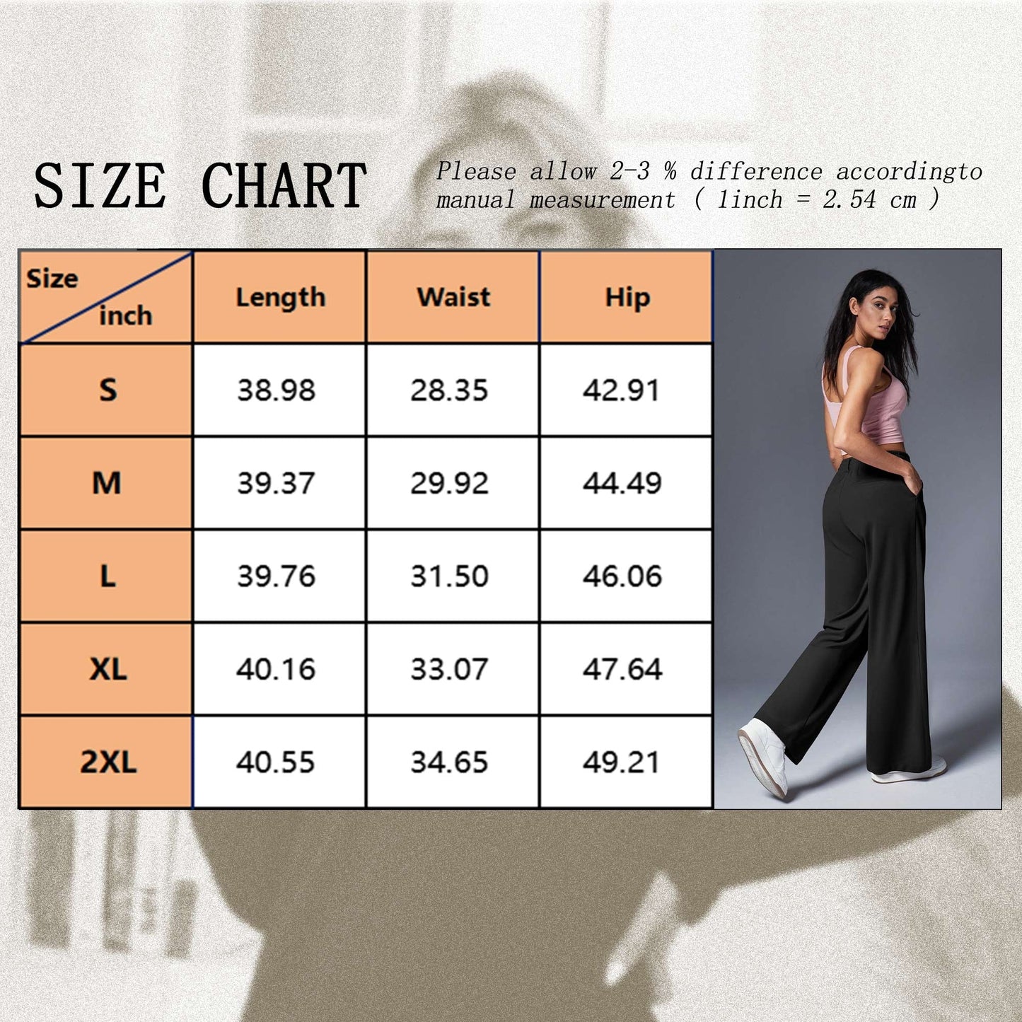 TEMOFON Womens Pants Casual Wide Leg Dress Pants Black Loose Lightweight Comfort Trousers Flowy Work Dress Pant L