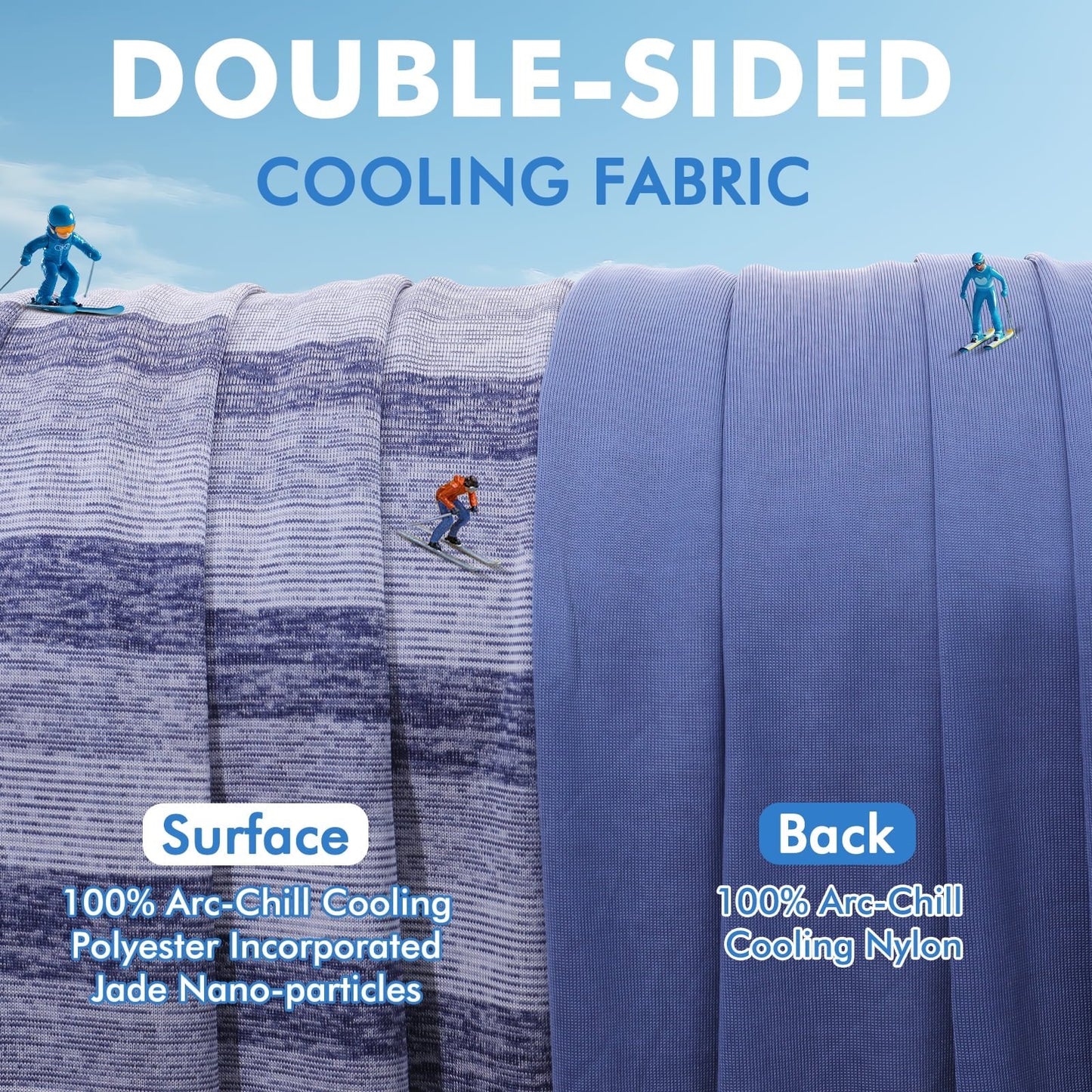 Aship Cooling Blanket Queen, Japanese Arc-Chill Cool Fiber Q Max 0.5 Lightweight Skin-Friendly Double-Sided Summer Blankets for Beds - Blue 79 x 86